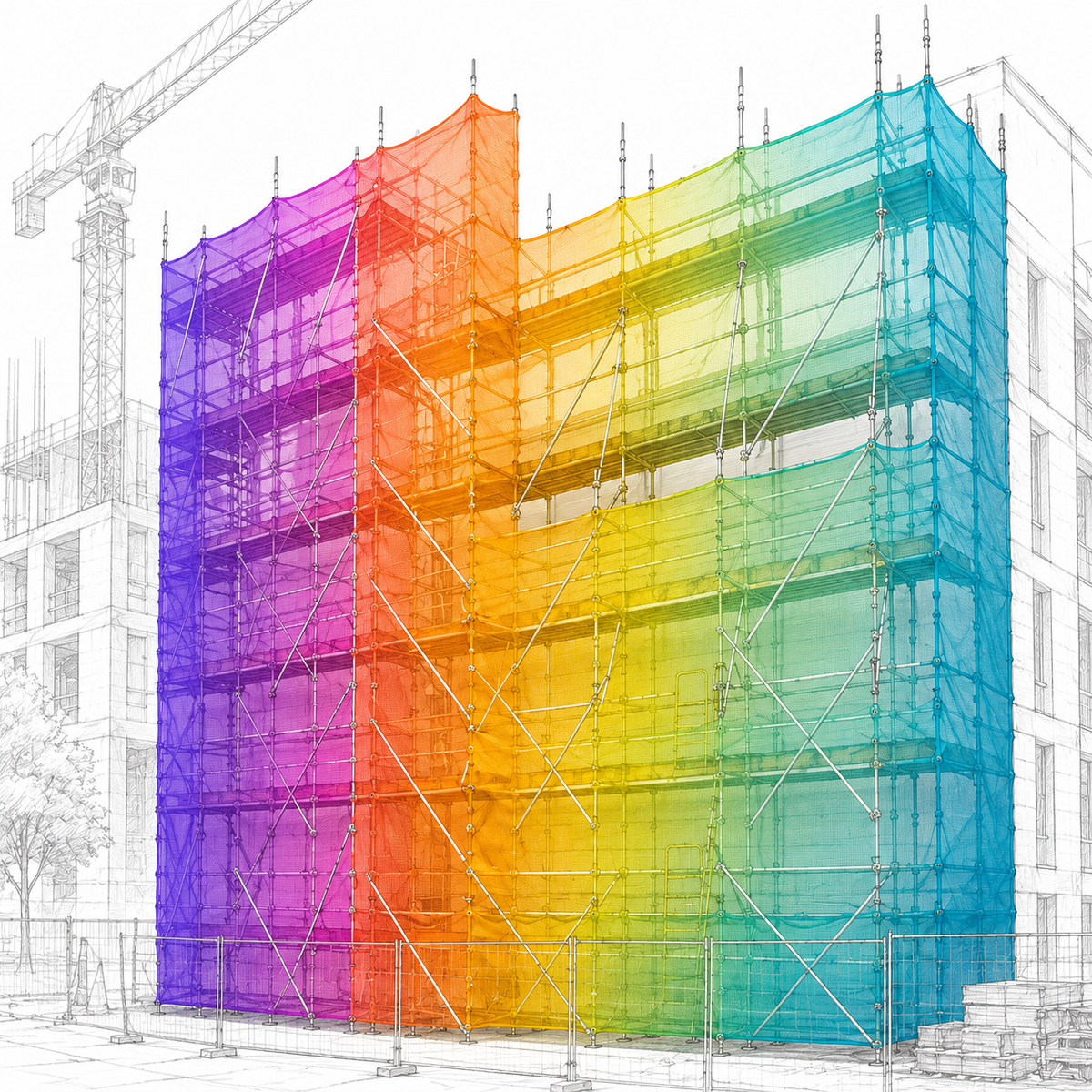Wind-Vented Scaffolding Mesh (120gsm)